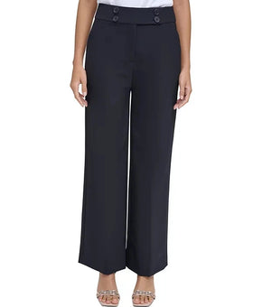 Calvin Klein Petite Mid Rise Wide-Leg Pants Dark Navy Blue Size 8P MSRP $99