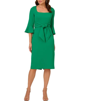 Adrianna Papell Women's Tie-Front Bell-Sleeve Midi Dress Green Size 10 MSRP $149