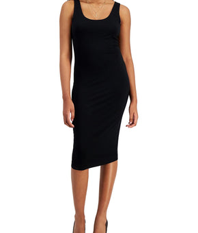 Bar III Womens Petites Solid Rayon Bodycon Dress Size P Black