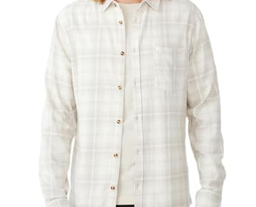 COTTON ON Mens Camden Plaid Collared Button-Down Shirt White Size XL