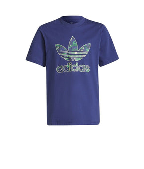 adidas Big Boys All-Over Print Camo Graphic T-shirt Navy Blue Size M
