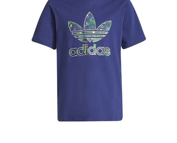 adidas Big Boys All-Over Print Camo Graphic T-shirt Navy Blue Size M