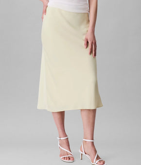 Calvin Klein Women's Logo-Waist Pull-On Midi Skirt Light Green Size 4 / 36 $89