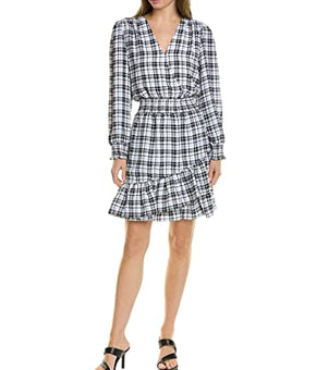 Vince Camuto Womens Surplice Mini Dress, Size L, Black