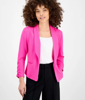 Bar III Women's Petite 3/4-Sleeve Shawl-Collar Blazer SALE PP Pink