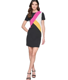 KARL LAGERFELD PARIS Petite Colorblocked Sheath Dress Black Size 14P MSRP $149