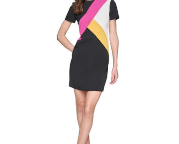 KARL LAGERFELD PARIS Petite Colorblocked Sheath Dress Black Size 14P MSRP $149