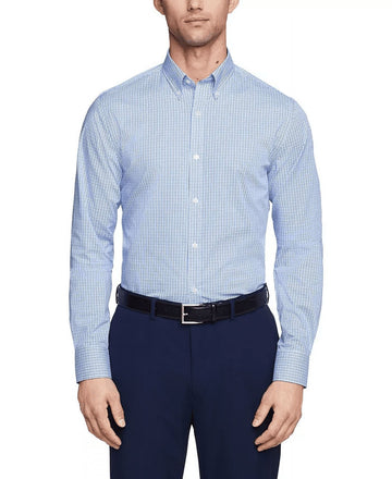 Tommy Hilfiger TH JAB BLUE Men's Slim Fit Wrinkle Free Dress Shirt, US 16 32/33