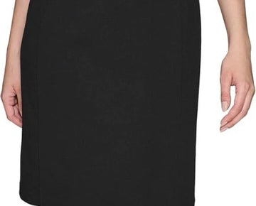 KARL LAGERFELD Pearl Trim Short Sleeve Round Neck Sheath Dress Black Size 6 $168