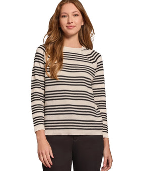 Jones New York Women Striped Boat-Neck Raglan-Sleeve Top Whites Size XL MSRP $90