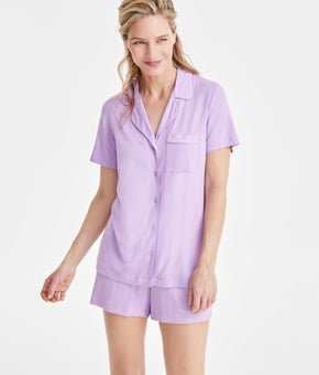 I.N.C. Women's 2-Pc. Sparkle Knit Pajamas Set Size 2XL MSRP $60 Purple