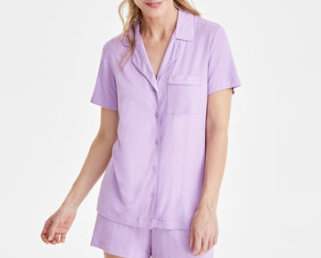 I.N.C. Women's 2-Pc. Sparkle Knit Pajamas Set Size XL MSRP $60 Purple