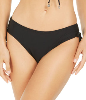 DKNY Solid Ruched-Side Bikini Bottoms Black Size XS
