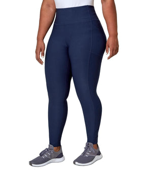 Mondetta Leggings Womens Size S Blue High Waist Mesh Hem Side Pockets Active