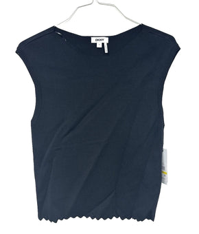 DKNY Women's BOATNECK Top wave Black Size M MSRP $69