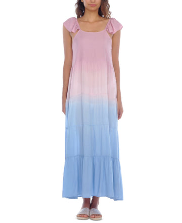 Raviya Women's Ombre Maxi Coverup Dress Swimsuit Pink Size S