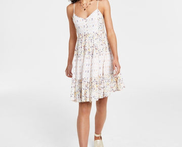 LUCKY BRAND Women's Printed Button-Front Minidress Yellow Size M MSRP $119