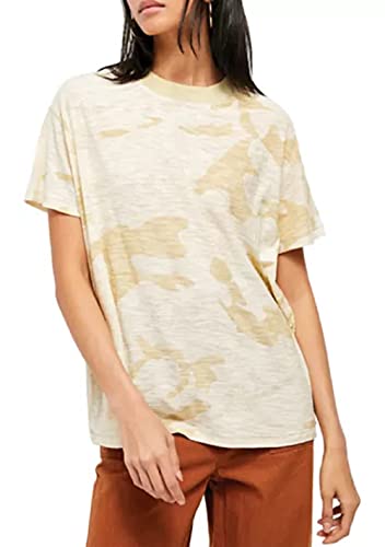 Free People Maybelle T-Shirt Sand Combo Beige Size XS