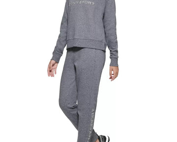 DKNY SPORT Women's Embroidered Logo Cotton Sweatshirt Gray Size XS MSRP $60