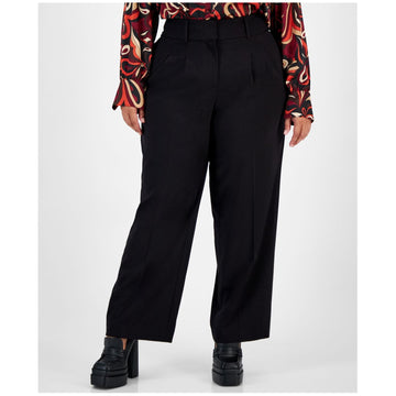 Bar III Womens Plus Mid Rise Office Dress Pants Black Size 20W MSRP $79