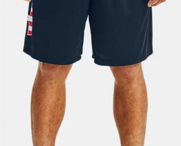 Under Armour Men's UA Freedom Tech Big Flag Logo Shorts 1359349-408 Academy