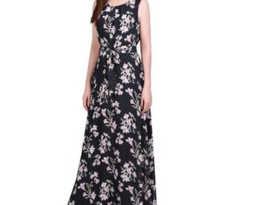 NY Collection Women's Chiffon Maxi Dress Black Size L