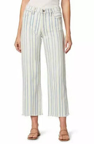 Joe's Jeans The Blake High Rise Wide Leg Crop Jeans Size 27 Blue Beige MSRP $188