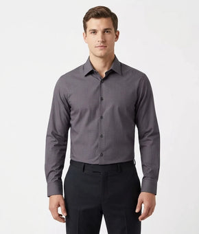 Calvin Klein Mens Dress Shirt Dark Gray Regular fit Size 16.5/17 x 34/35 L