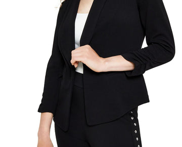 Bar III Womens Petites Sit Seprate Work Wear Open-Front Blazer Black Size PS