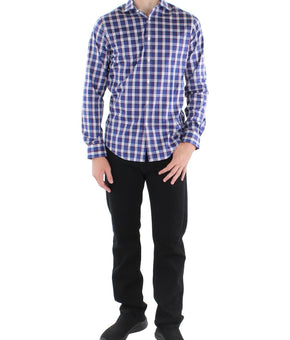 Tommy Hilfiger Men's Flex Cool Athletic Fit Dress Shirt Burgundy Navy 17.5 36 37