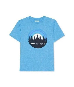 Bass Outdoor Shirt Mens Size S Blue Sky Graphic Short Sleeve Tee Logo Nature
