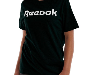 Reebok Womens Logo Graphic T-Shirt, Black, Size S