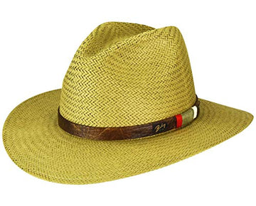 Bailey of Hollywood Men Barrett Endura Straw Fedora Elmwood Beige Size S