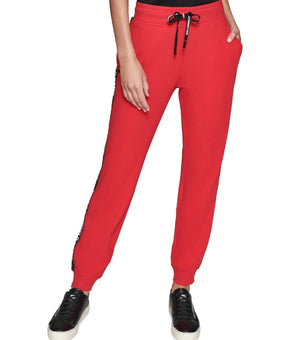 KARL LAGERFELD PARIS Women's Logo-Tape Joggers Red Size XL MSRP $109