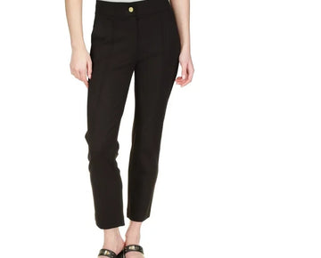 Michael Kors Women's High-Rise Ponte Pintuck Pants Black Size M MSRP $98