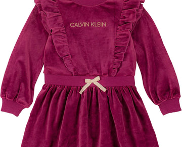Calvin Klein Baby Girls' Dress, Raspberry Radiance Red, Size 12M