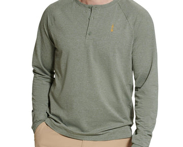 BASS OUTDOOR HILLTOP LONG SLEEVE HENLEY Olive Green Size XXL MSRP $39