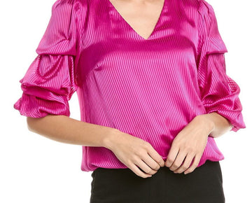 Vince Camuto womens Shadow Stripe Blouse, Size M, Purple MSRP $89