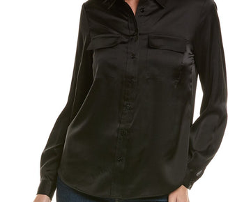 Anne Klein womens Utility Blouse, Black Size L MSRP $ 99