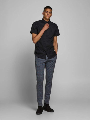 JACK & JONES Men's Marco Plaid Slim Knit Pants Gray Size 36/32 MSRP $70
