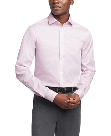 Calvin Klein Steel Plus Modern Pin Cord Dress Shirt Pink Size 17x32/33 MSRP$85