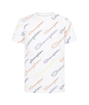 Champion Big Boys Open Diagonal Script T-shirt White Size L