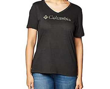 Columbia Women's black heather/ print columbia Relaxed Tee Shirt, Plus Size 1x