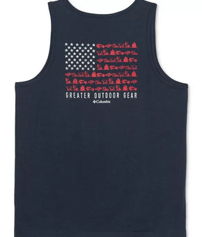 Columbia Mens Regular fit Sleeveless Graphic Tank Top Shirt Small Blue Solid