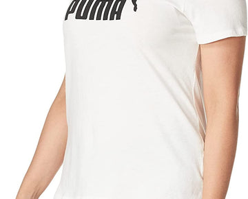 Puma Women's Plus Logo Crewneck T-Shirt White Size 2X