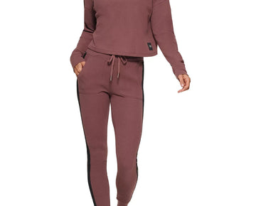 CALVIN KLEIN Women's Logo Thermal High-Waisted Leggings Purple Size L MSRP $60