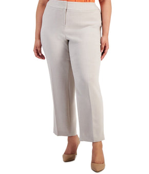 Kasper Plus Size Straight-Leg Pants BEIGE Size 16W MSRP $89
