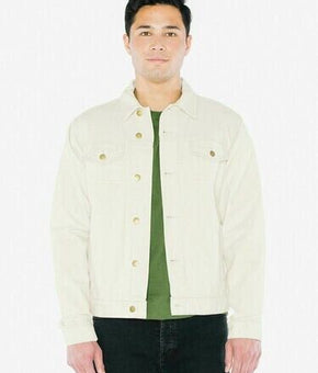 American Apparel Men Denim Jacket #RSAND401W Natural Cream Ivory Size XS