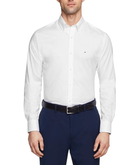 Tommy Hilfiger Slim Stretch Pinpoint Oxford Dress Shirt Size 16.5x36/37 White