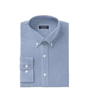 Club Room Dress Shirt Men Size's 16.5 X 34/35 Blue Regular Fit Performance $55